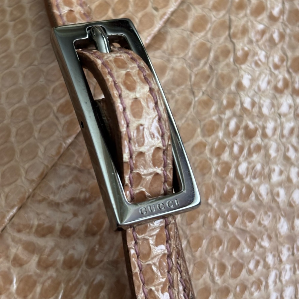 ✨GUCCI Y2K Tom Ford Era Tan Python Snake Pouchette Shoulder Bag - Picture 4 of 16